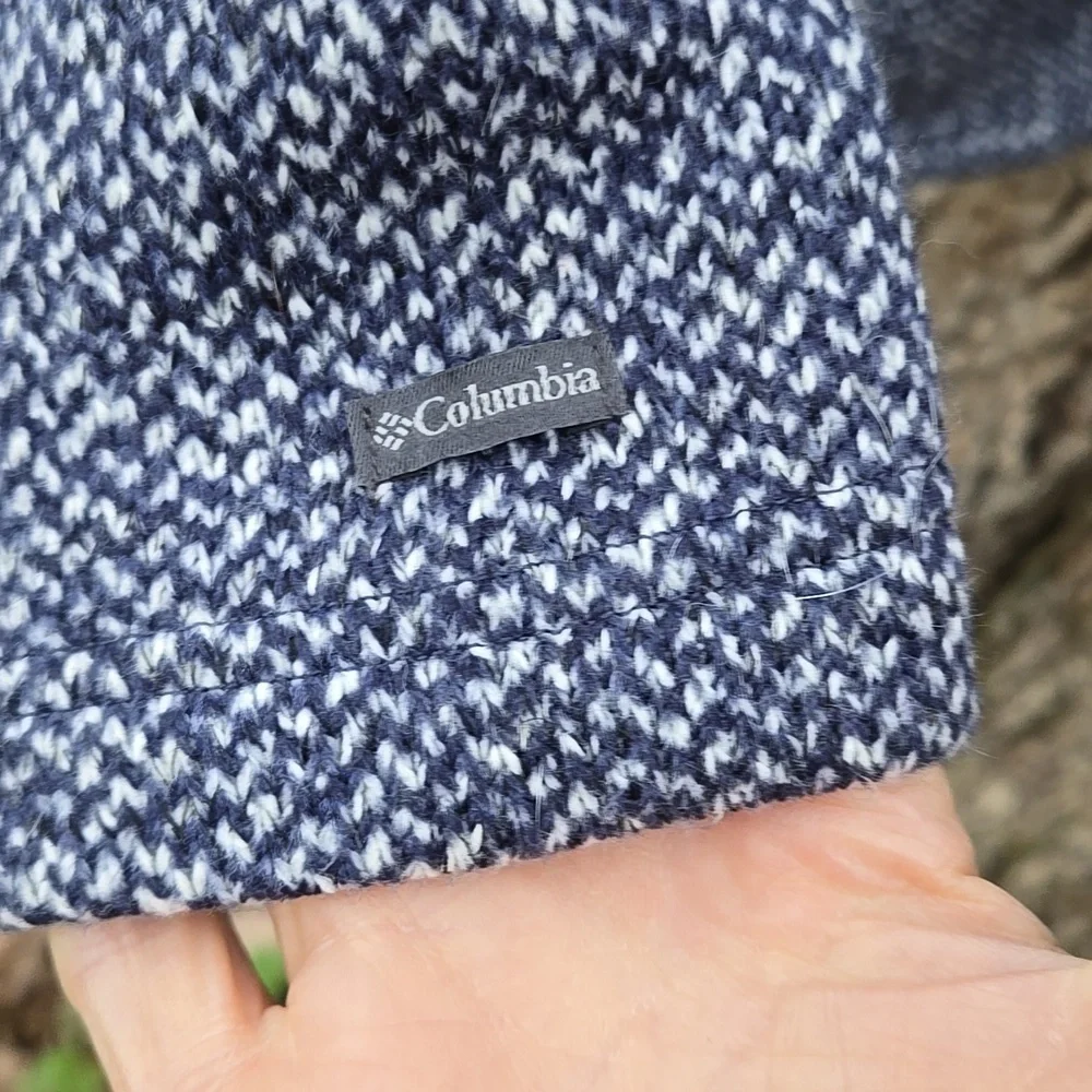 COLUMBIA. Ladies Heathered Blue Cowl Neck Pullover Sweater. Size S. Like New! - Picture 5 of 9